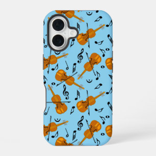 Funda Para iPhone 16 Patrón de notas musicales de violín