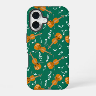 Funda Para iPhone 16 Patrón de notas musicales de violín
