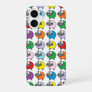 Funda Para iPhone 16 Patrón de ovejas color personalizado