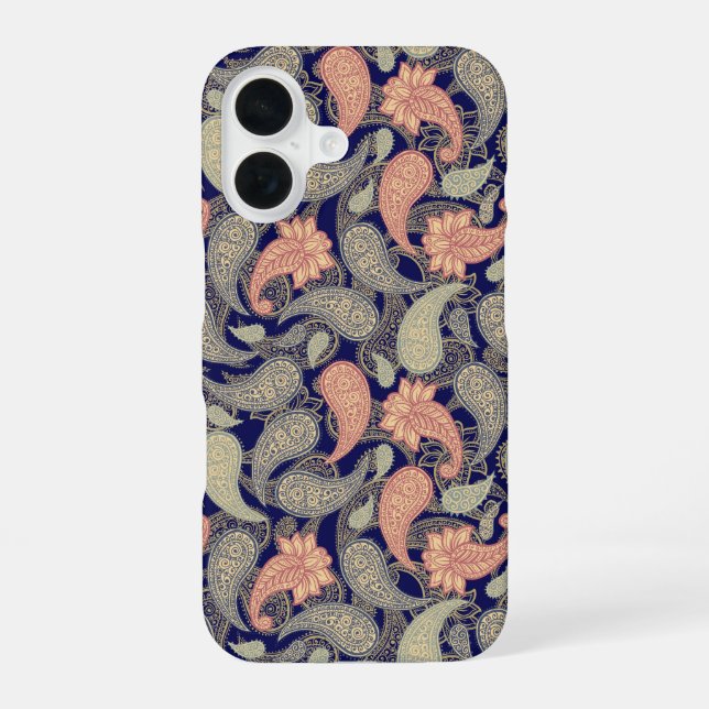 Funda Para iPhone 16 Patrón de paisley (Reverso )