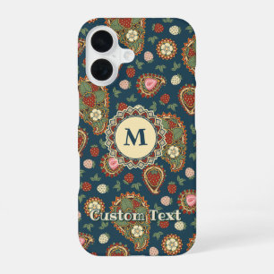 Funda Para iPhone 16 Patrón de paisley de fresa