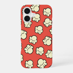 Funda Para iPhone 16 Patrón de palomitas de noche de cine retro en rojo