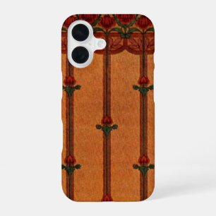 Funda Para iPhone 16 Patrón de papel pintado de tela decorativa vintage