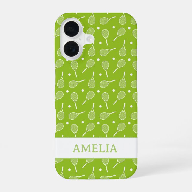 Funda Para iPhone 16 Patrón de Pelota de Tenis (Reverso )