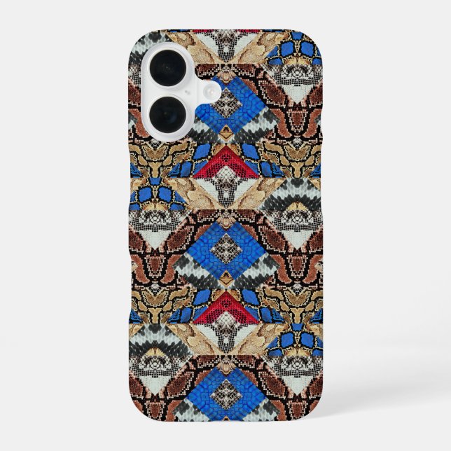 Funda Para iPhone 16 Patrón de piel de serpiente  (Reverso )