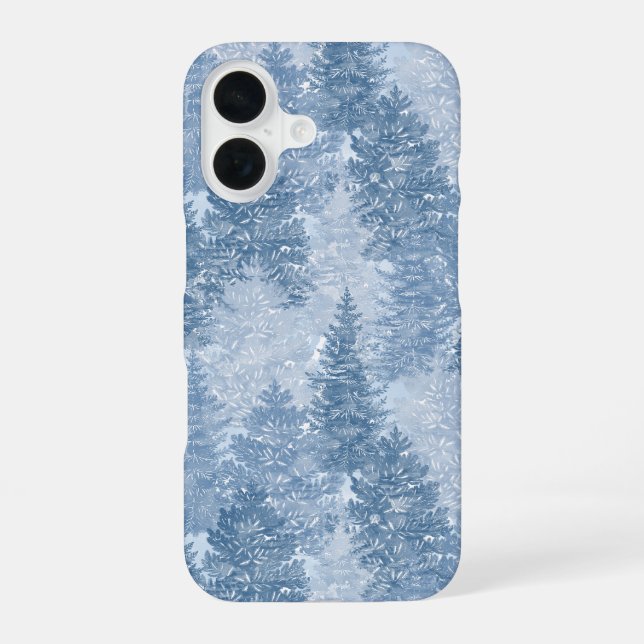Funda Para iPhone 16 Patrón de pino azul (Reverso )