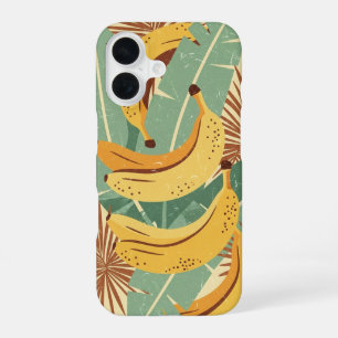 Funda Para iPhone 16 Patrón de plátano tropical vintage