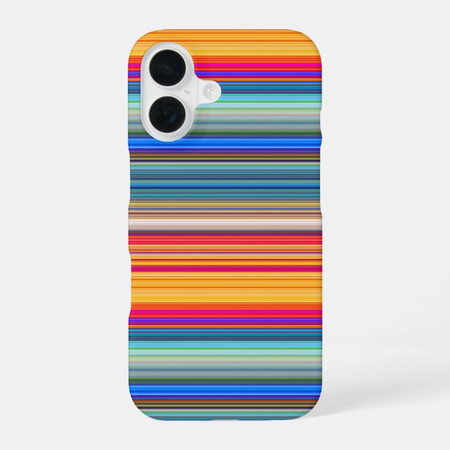 Funda Para iPhone 16 Patrón de rayas multicolor (Reverso )