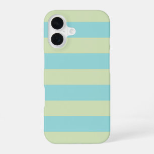 Funda Para iPhone 16 Patrón de rayas suaves pastel – Crema de lima y la