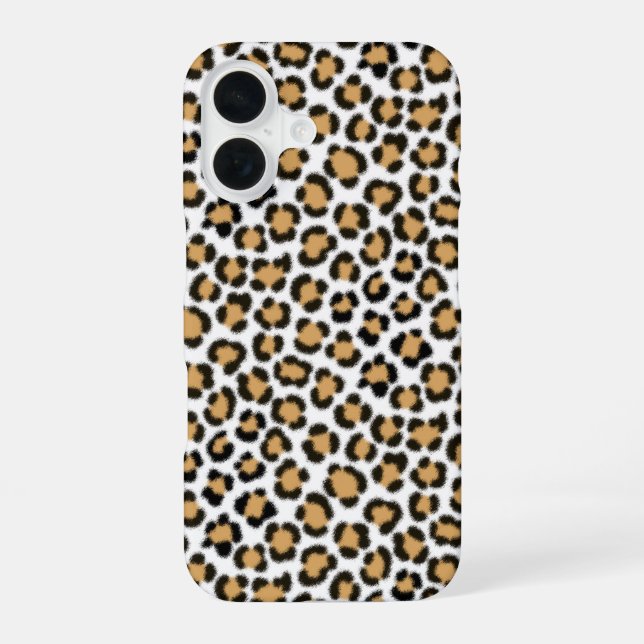 Funda Para iPhone 16 Patrón de repetición de efecto de pie de leopardo  (Reverso )