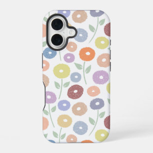 Funda Para iPhone 16 Patrón de repetición de flores difusas Pasteles so