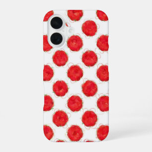 Funda Para iPhone 16 Patrón de repetición de frutas rojas de color de a