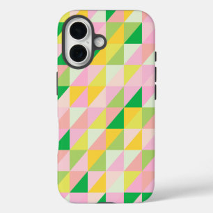 Funda Para iPhone 16 Patrón de retracción geométrica en colores de prim