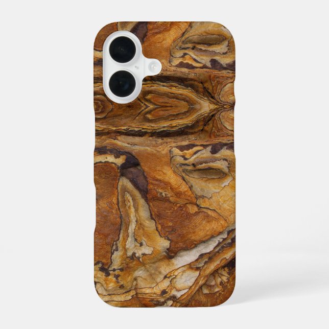 Funda Para iPhone 16 patrón de roca de arenisca (Reverso )