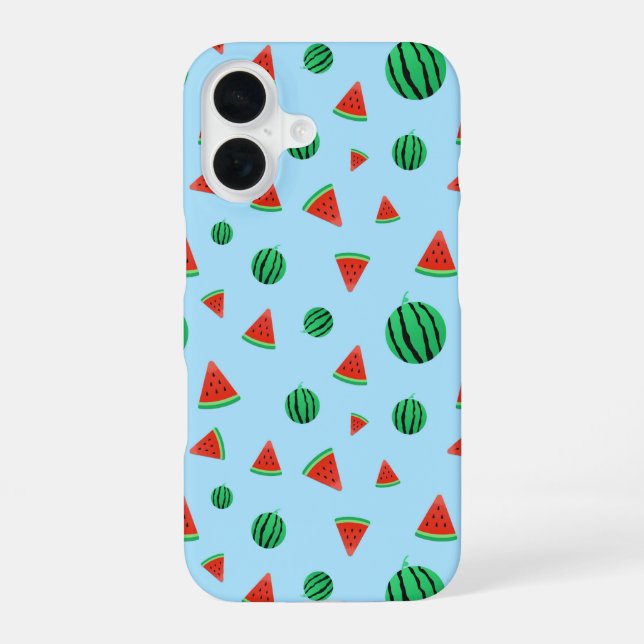 Funda Para iPhone 16 Patrón de sandía (Reverso )