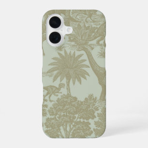 Funda Para iPhone 16 Patrón de Toile de Dinosaurio Vintage Jungla Prehi