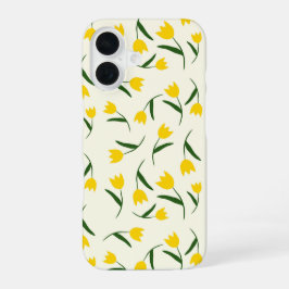 Funda Para iPhone 16 Patrón de Tulipán Amarillo 
