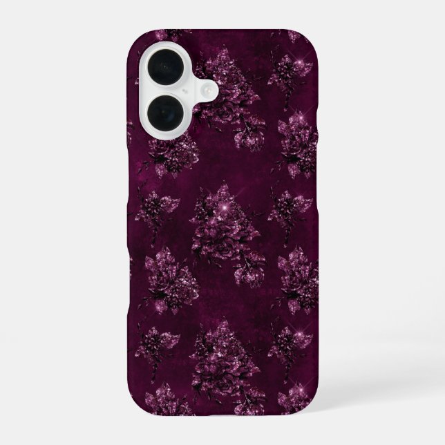 Funda Para iPhone 16 Patrón de Vino de Mora  (Reverso )