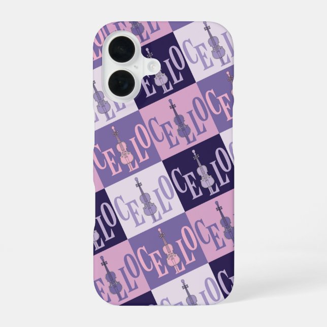 Funda Para iPhone 16 Patrón de violonchelos coloridos  (Reverso )