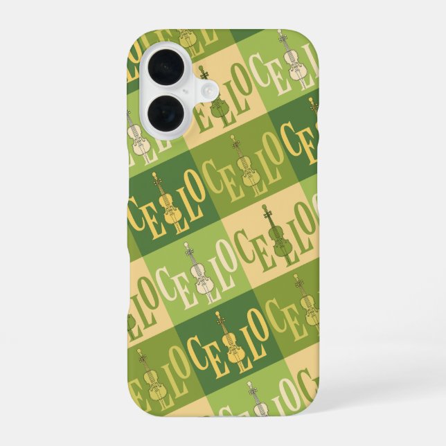 Funda Para iPhone 16 Patrón de violonchelos coloridos  (Reverso )