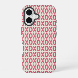 Funda Para iPhone 16 Patrón Día de San Valentín XOXO