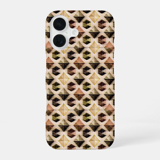 Funda Para iPhone 16 Patrón digital geométrico abstracto moderno 58 (Reverso )