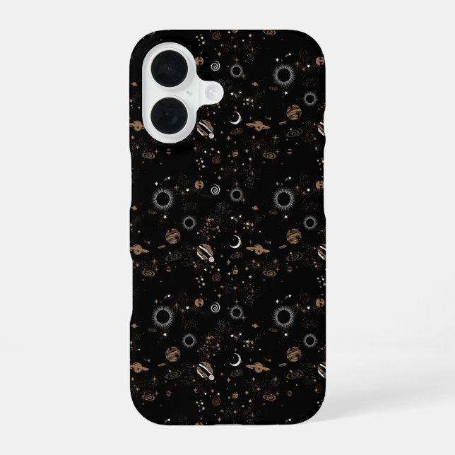 Funda Para iPhone 16 Patrón Espacial  (Reverso )