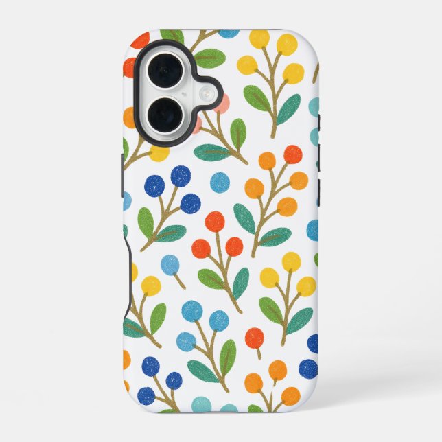 Funda Para iPhone 16 patrón floral (Reverso )