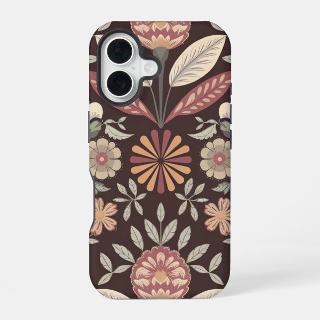 Funda Para iPhone 16 Patrón floral (Reverso )