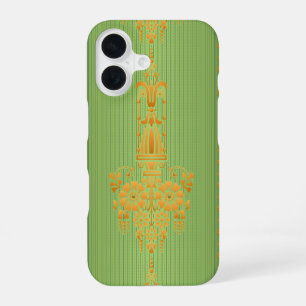 Funda Para iPhone 16 Patrón floral barroco con borde V2020