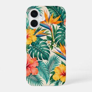 Funda Para iPhone 16 Patrón floral botánico paraíso tropical