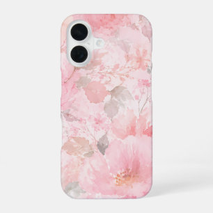 Funda Para iPhone 16 Patrón floral de acuarela rosa rubor
