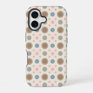 Funda Para iPhone 16 Patrón floral de inspiración babilónica pastel
