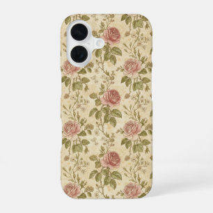 Funda Para iPhone 16 Patrón floral de rosa vintage