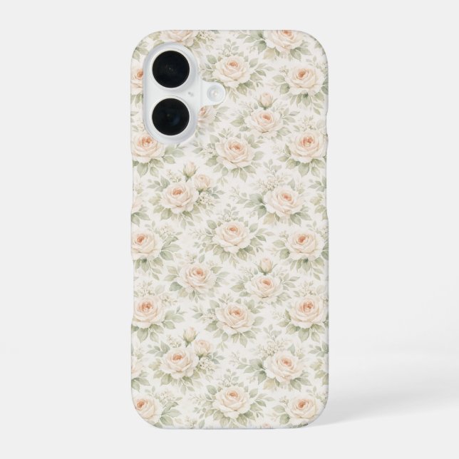 Funda Para iPhone 16 Patrón floral nupcial (Reverso )