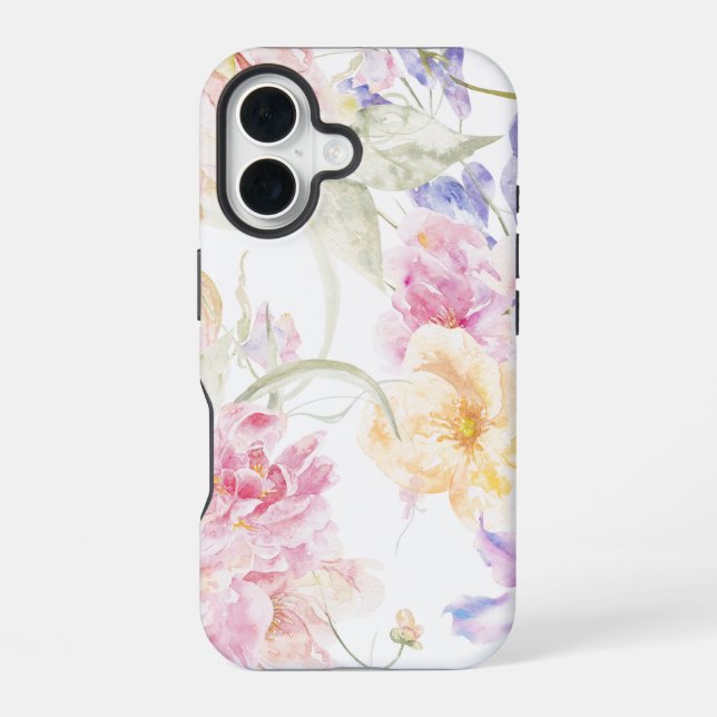 Funda Para iPhone 16 Patrón floral sin costuras de acuarela (Reverso )