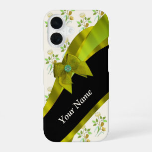 Funda Para iPhone 16 patrón floral vintage verde bonito