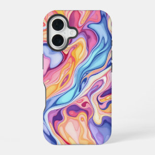 Funda Para iPhone 16 Patrón fluido de remolino abstracto colorido