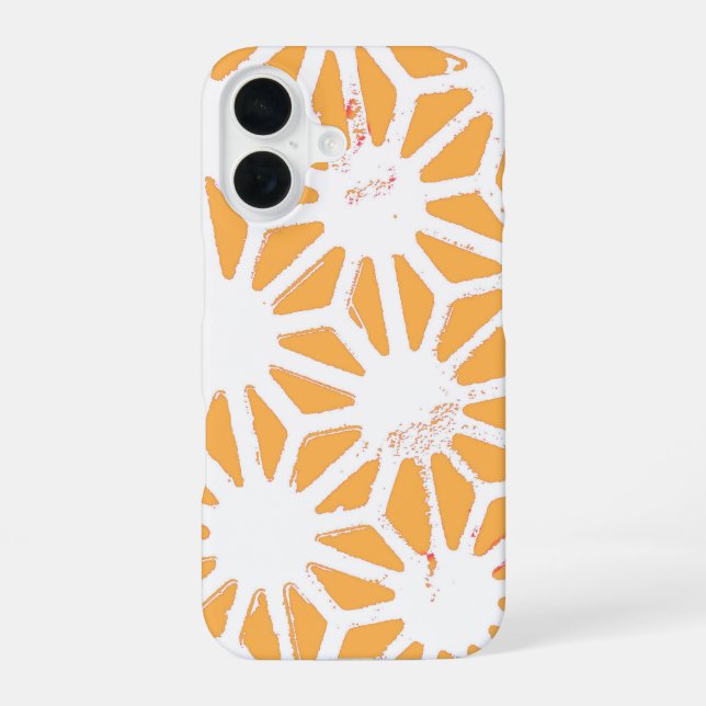 Funda Para iPhone 16 Patrón geométrico amarillo (Reverso )