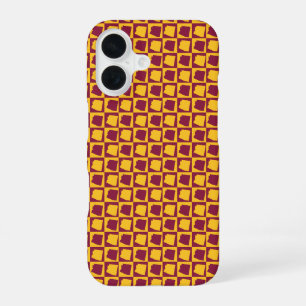 Funda Para iPhone 16 Patrón geométrico de color marrón y dorado de Ariz