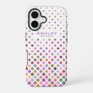 Funda Para iPhone 16 Patrón geométrico de Guay de Pastel Pixels Persona