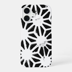 Funda Para iPhone 16 Patrón geométrico en blanco y negro