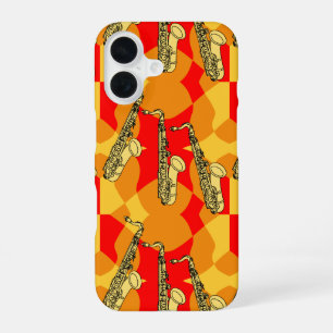 Funda Para iPhone 16 Patrón gris saxofónico