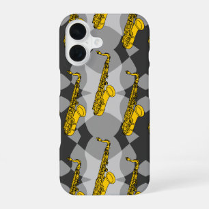 Funda Para iPhone 16 Patrón gris saxofónico