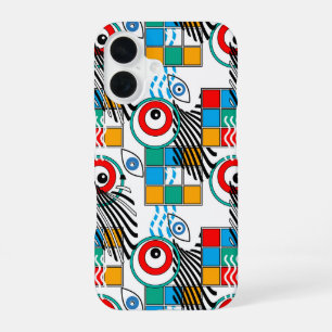 Funda Para iPhone 16 Patrón moderno abstracto creativo multicolor