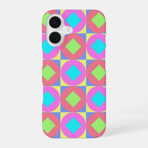 Funda Para iPhone 16 Patrón psicodélico abstracto geométrico vibrante