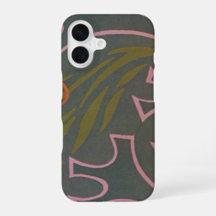 Funda Para iPhone 16 Patrón Retro Art Déco Jazz Rosa Naranja Gris Línea