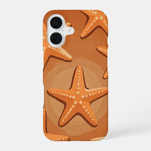 Funda Para iPhone 16 Patrón Retro de Estrella de Mar