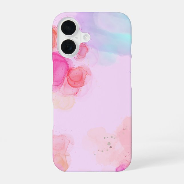Funda Para iPhone 16 Patrón rosa (Reverso )