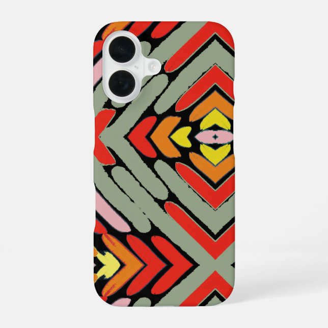Funda Para iPhone 16 Patrón Tribal del Suroeste Artístico (Reverso )